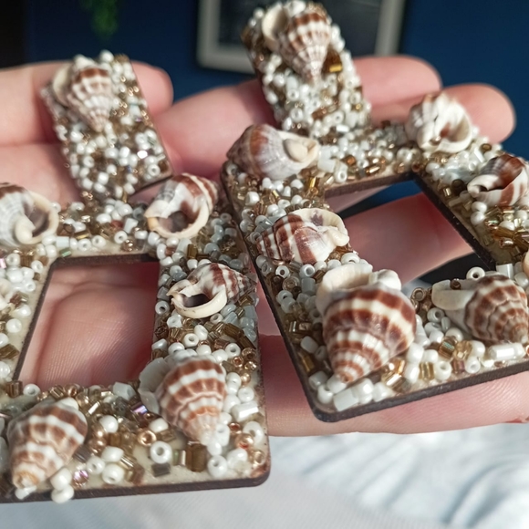 Boho Seashell Statement Earrings - Picture 10 of 15